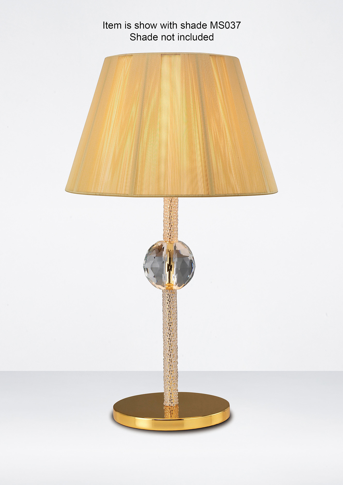 IL30520  Elena Crystal 40cm 1 Light Table Lamp Without Shade Gold